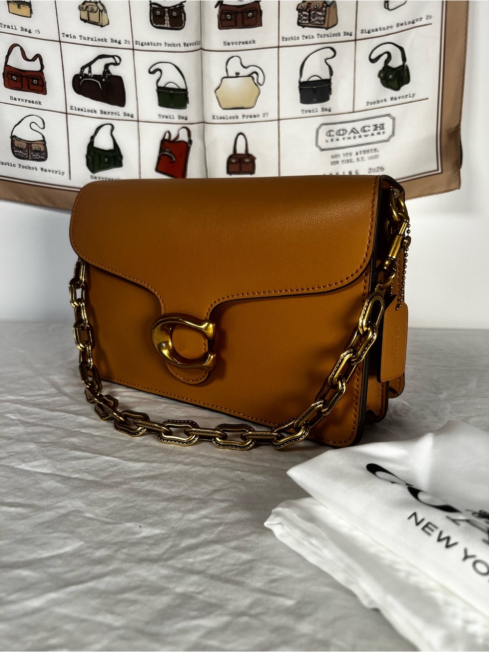Coach Chain Tabby 26 Shoulder Bag Honey Brown Leather